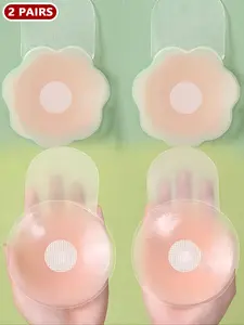 Women's Invisible Push Up Silicone Nipple Cover, Round & Flower Shaped Self Adhesive Breast Lift Nipple Cover, Women's Lingerie Accessories for Daily Wear Adhesive Bra Cups, Sticky Nipple Covers