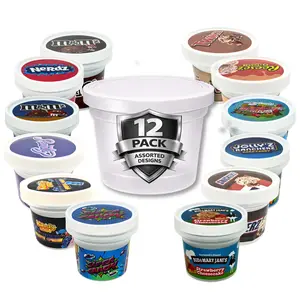 12 Pack Pint Style Storage Containers with Lids – Popular Assorted Designs