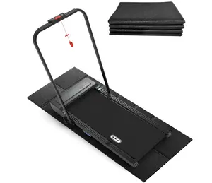 Foldable Rubber Treadmill Mat - Walking Pad Mats for Home Fitness Floor Protector with Non-Slip Texture Easy to Clean and Maintain 68" L x 26.8" W