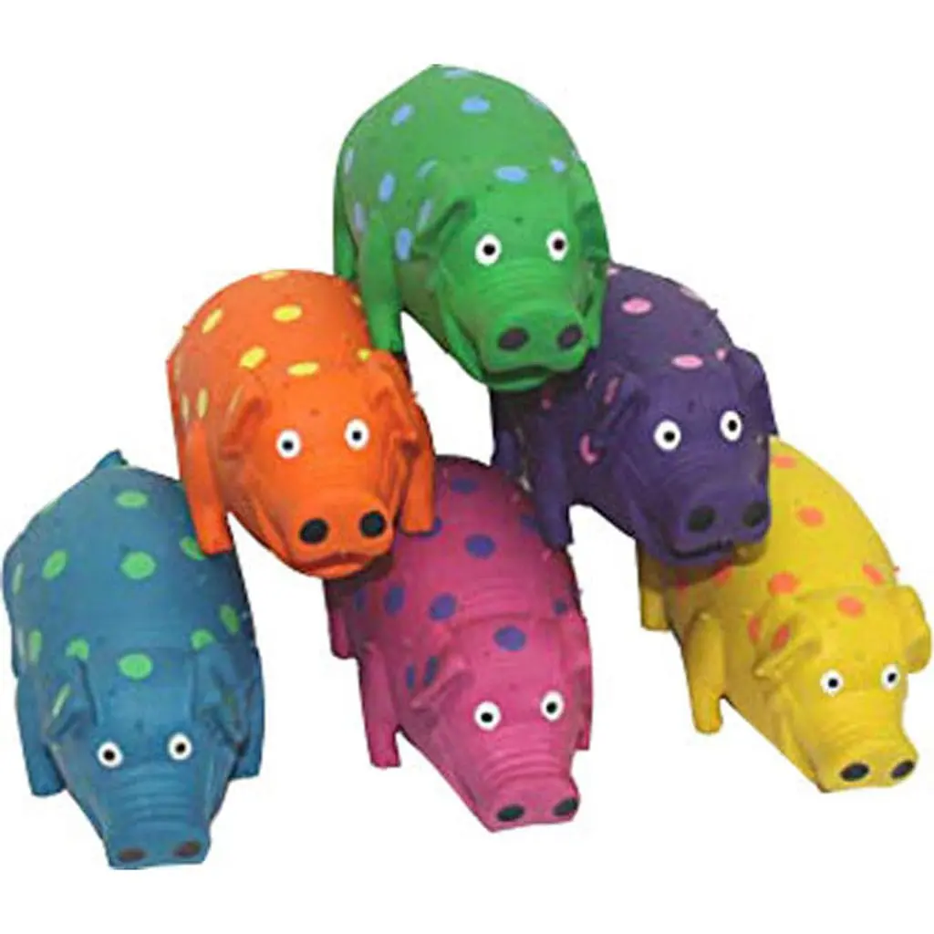 Multipet 61006 Squeakables Globlets Latex Grunting Pigs - 9 in.