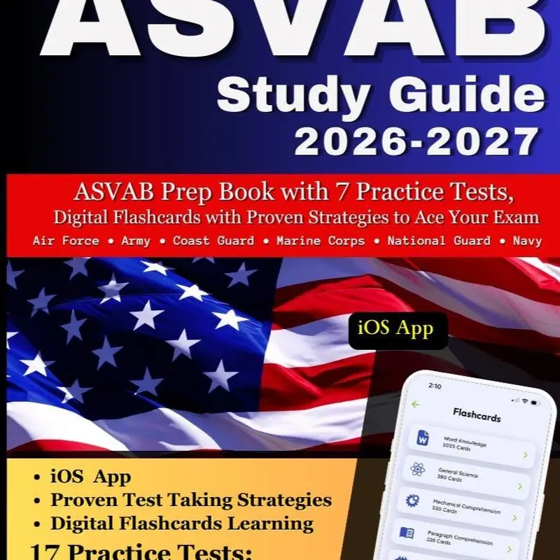 Prepgenius ASVAB Study Guide 2026-2027 (English, 2024 Unabridged Softcover) - Army & National Guard Education Resources, 7 Practice Tests, Digital Flashcards, Proven Strategies, Interactive Career Workbook, Mobile App, Progress Tracking, 238 Pages
