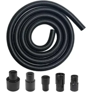 10FT Dust Collection Hose Kit Flexible Power Tool Hose with 5 Threaded Fittings Compatible with Multiple Types/Brands of Power Tools & Workshop Vacuums