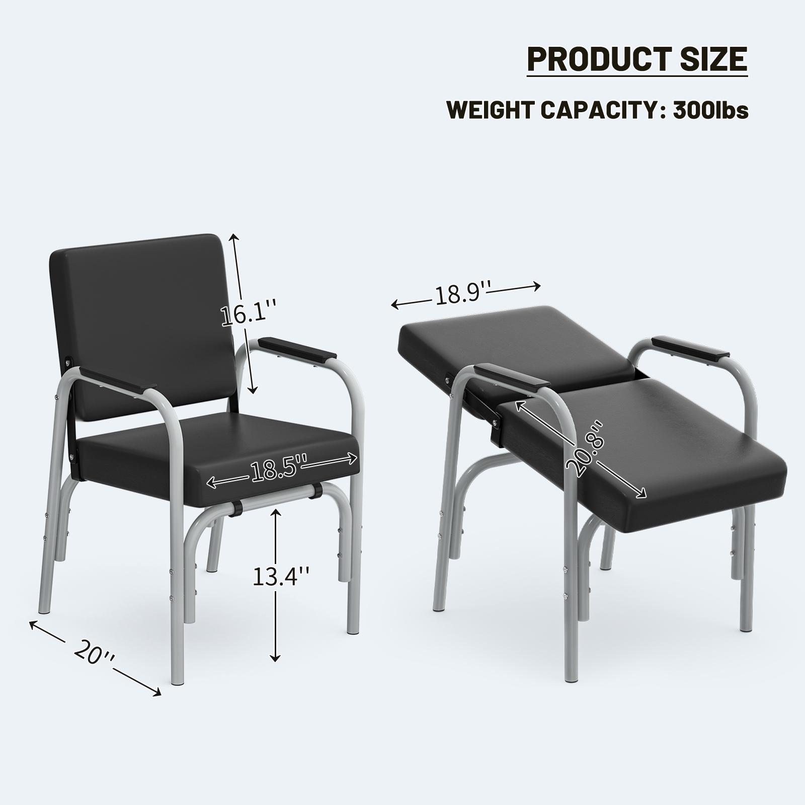 Reclining Shampoo Chair Portable Salon Chair Shampoo Bowl Adjustable Barber Chair Barbershop Reclining Chairs Heavy Duty Chrome Arms Extra Thick Seat Backrest Client Comfort
