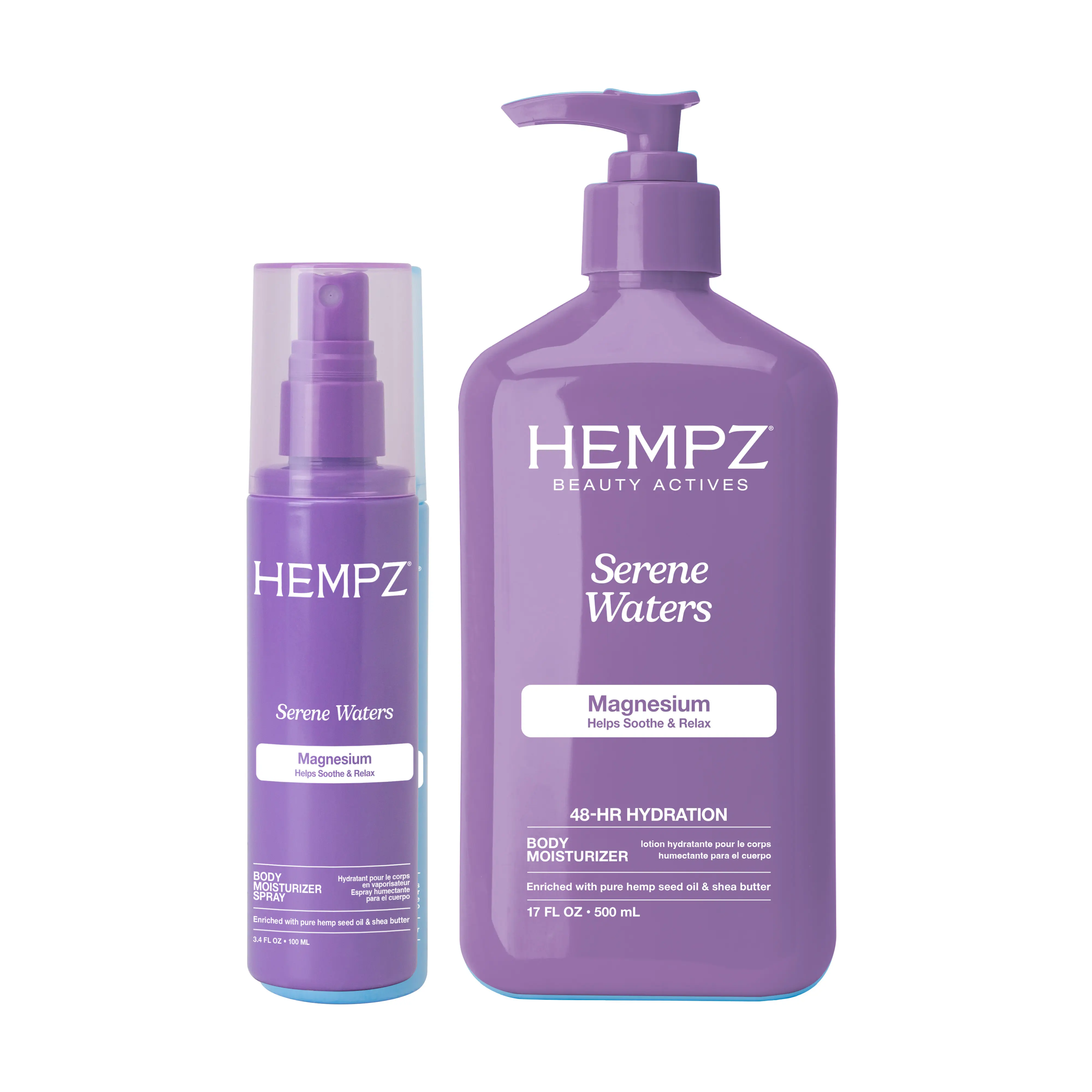 Hempz Exclusive Beauty Actives Serene Waters with Magnesium Moisturizer & Spray Bundle