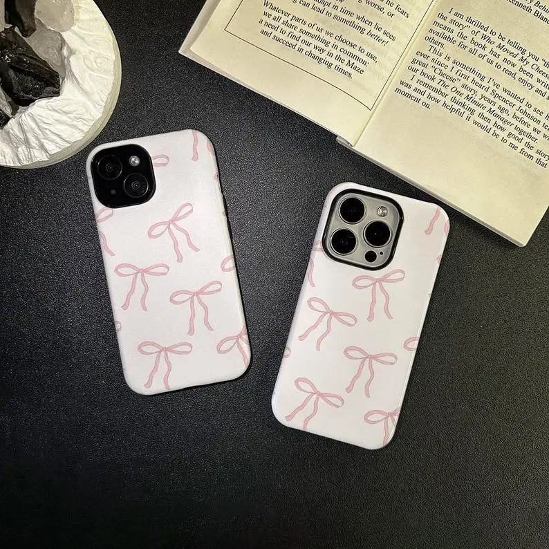 Pink Butterfly Ribbon Phone Case iPhone 16 15 14 13 12 11 Pro Max Case, iPhone 16 15 14 7 8 Plus Case, iPhone13 12 Mini Case XR XS SE Case