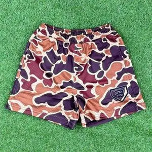 4 Different Camo Styles Duck Blind With Hat Bottomland Camo Old School Hawaiian Short, Swim Trunks, Underwear Beach Short, Casual Menswear