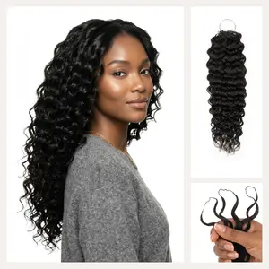 Chesed Burmese Curly Crochet Hair Hand Made Feather Crochet Human Hair Extension