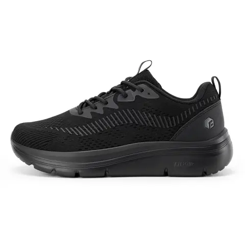 FitVille Men's 4E Extra Wide Orthotic Casual Trainers - Round Toe, Lace-Up Mesh Knit Cloud Wanderer V20, High Rebound Midsole, Bouncy EVA Step, Arch Support, Breathable Lightweight Footwear for Plantar Fasciitis Walking, Daily Wear, Father's Day Gift, Ext