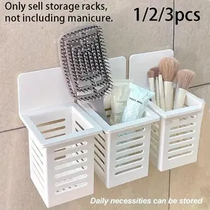 Wall-Mounted Plastic Chopstick Holder, Kitchen Utensil Drain Basket, Storage Box, Spoon Drainer, 1/2/3pcs Set, Home Essentials