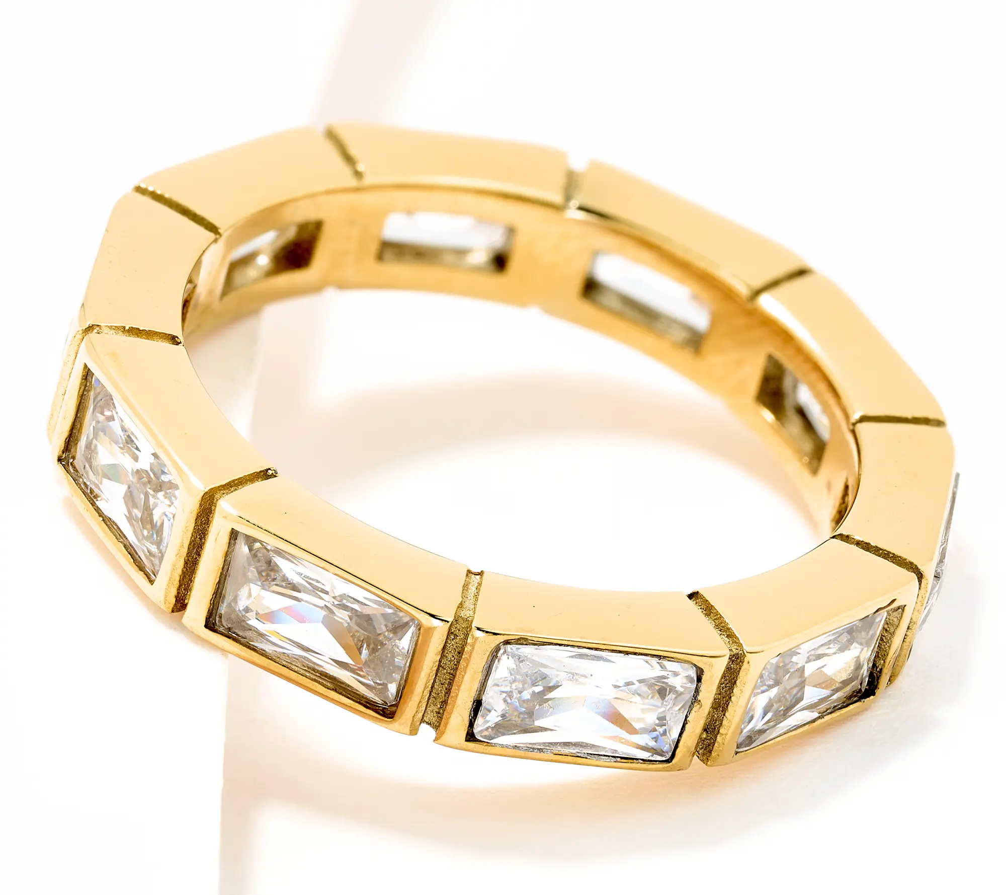 Steel by Diamonique Baguette Eternity Band Steel by Diamonique Baguette Eternity Band