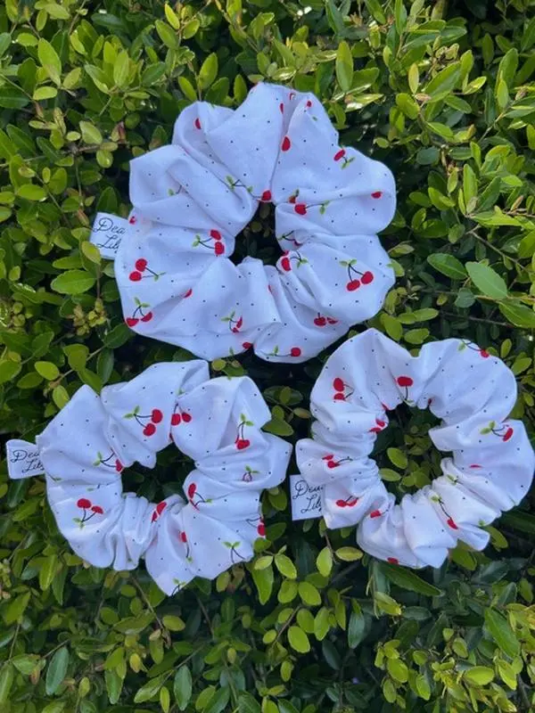 Handmade Cherry Scrunchie – Sweet & Playful Hair Accessories