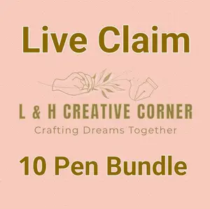 L & H Creative Corner Live Claim Bundle- 10 Glam Character Pens Custom Designed Unique Characters Personalized Writing Tools + 2 Complimentary Pens and 2 Pen Stands