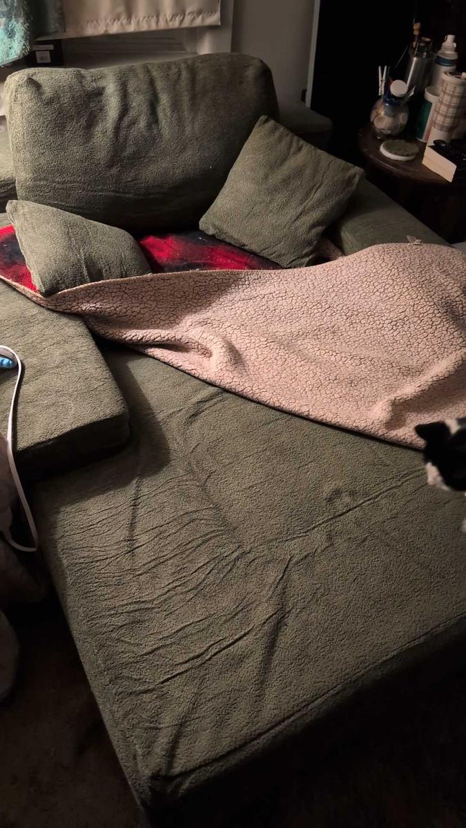 Item: Green Cloud Velvet, Single Sofa Bed