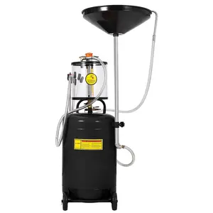 GARVEE 20 Gallon Waste Oil Drain Tank, Air Operated Portable Oil Drainer With Adjustable Funnel and Measuring Cup, Fluid Fuel Transfer Drainage With Wheels, Oil Change Container for Automotive Workshops