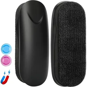 Dry Erase Eraser, Washable Whiteboard Eraser for Glass Board and Dry Erase Board, Felt Bottom Chalkboard Wiper with Built-in  for School and Office, ABS Shell, Black, 2 Pack