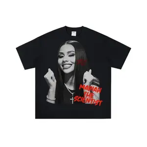 Limited Edition Mariahhh The Scientist Big Face Graphic Rap Tee The Perfect Addition to Any R&B Fan's Wardrobe Unisex Cotton Short Sleeve Crew Neck Streetwear Casual Summer Outfit Verano Camiseta Trendy Music Fan Gift