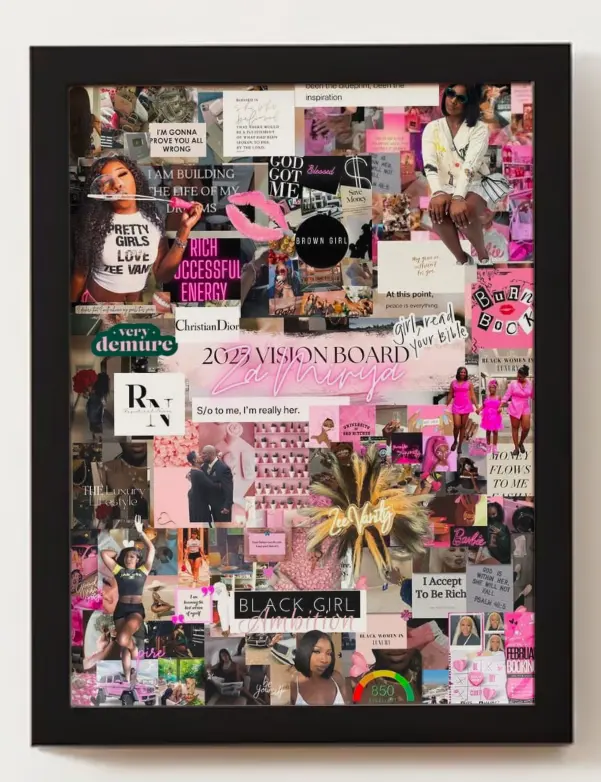 2025 Vision Board Poster - Bold Design Inspired by the Year 2025, Eye-Catching Artwork for Space Reflection