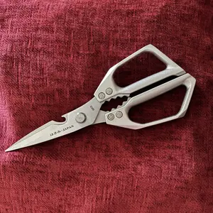 Kitchen Scissors All Purpose - Stainless Steel Kitchen Shears, Sharp Silver Meat Scissors, Dishwasher Safe, Heavy Duty Poultry Shears, Japanese Cooking Scissors for Food, Chicken Bones, and Turkey – Perfect Father's Day  Gift!