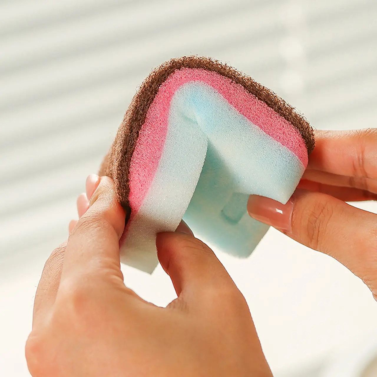 Magic Eraser Sponge Set, Dual-Sided Cleaning Sponges for Kitchen, Kitchen Cleaning Supplies, Stain Removal, Brush Pot Cleaner, Dish Washing Trio, Dishwashing Sponge