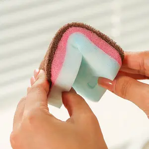 Magic Eraser Sponge Set, Dual-Sided Cleaning Sponges for Kitchen, Stain Removal, Brush Pot Cleaner, Dish Washing Trio, Dishwashing Sponge