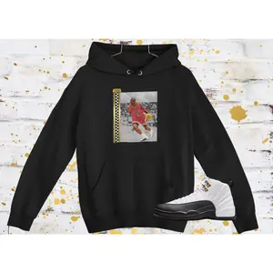 Michael Jordan Fan Art Hoodie, Matches Air 12s Taxi Sneakers, Sneaker Match Shirt, Retro Taxis Sweatshirt