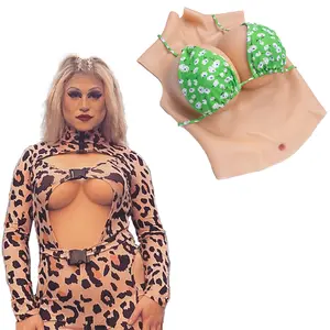 Silicone Breastplate Halfbody Style Silicone Breastforms Fake Breast C-G Cup for Crossdressers Cosplay Drag queen Transgender