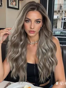 Topshe Hand-Woven Lace 13x6 Long Curly Hair Wig, Natural Fashion Realistic High-Quality Hairstyle Replacement, Comfortable Design for Daily Use, Natural Looking Wig, Glueless Curly Wig