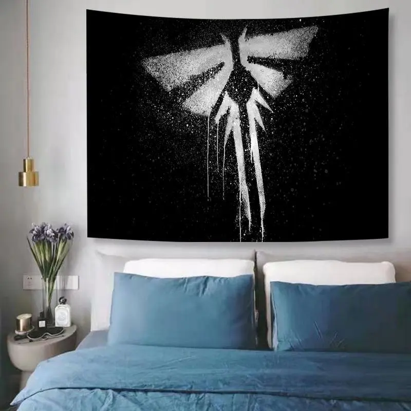 Large The Last of Us Printed Linen-Cotton Cloth Wall Tapestry - Strong Trippy Hippie Tarot Rug, Light Solid Home Decor Supply for Indoor Dorm, Bedroom Living Room