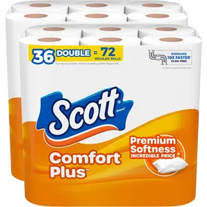Scott Comfortplus Toilet Paper, 36 Double Rolls, 231 Sheets per Roll, Septic-Safe, 1-Ply Toilet Tissue Kimberly-Clark Corp.
