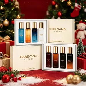 4x20ml Perfume Set for Men Women, Oud Woody & Aquatic Fresh Eau De Parfum, Long Lasting Arabian Fragrance, Barevana Scent Collection, Perfumes Liquid