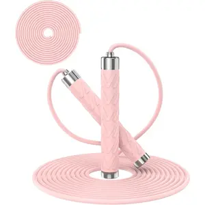 Jump Rope for Fitness,  Speed Skipping Rope for Women Men, Adjustable Jumping Rope with Alloy & Silicone Handle for Workout Boxing Aerobic Exercise