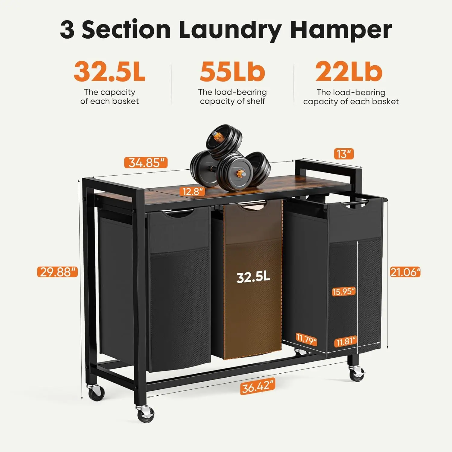 3 × 8.6 Gal (97.5L)