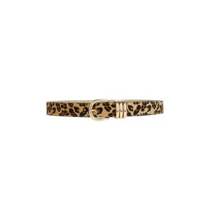 petit moments Polished Faux Fur Belt in Leopard & Gold