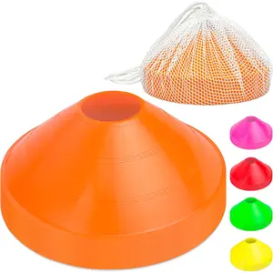 Premium Sports Cones for Agility Training and Drills - 20 Pack with Tote - Orange, Green, Pink, Yellow, or Red
