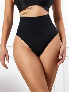 Women's High Waist Panty, Casual Soft Comfortable Breathable Solid Color Knicker, Tummy Control Brief, Women's Underwear for Daily Wear, High Compression Briefs