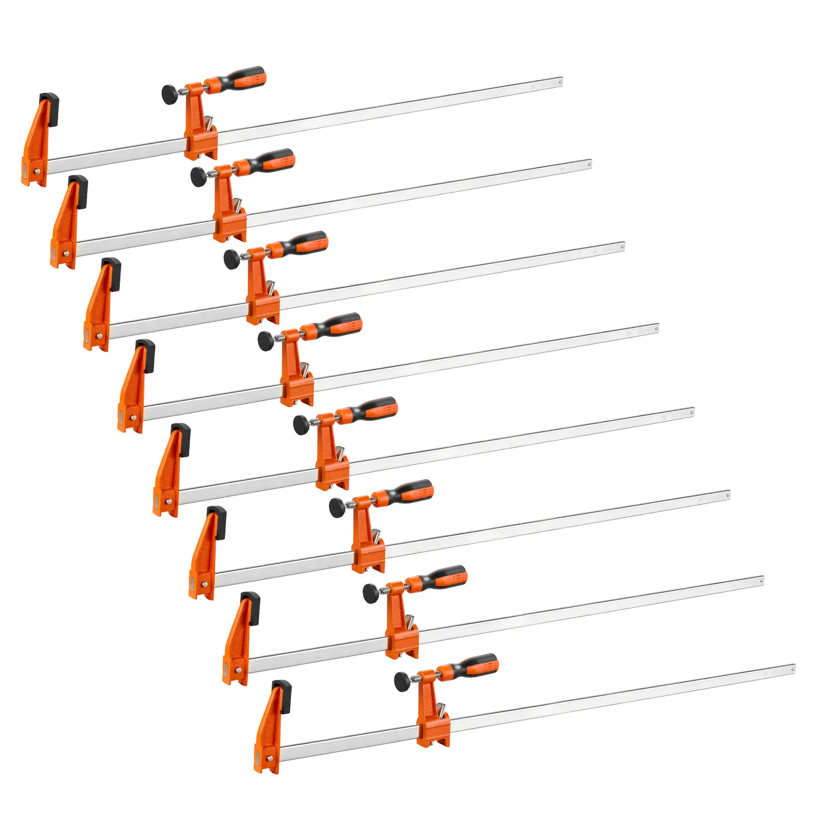VEVOR 8-Pack Heavy Duty F Clamps for Woodworking Projects, 36 in Opening, 600 lbs Load Limit, Cast Iron & Carbon Steel Build, Plastic Pad, Self-Locking, Ergonomic Handle, for Metalworking, Heavy Duty Clamp
