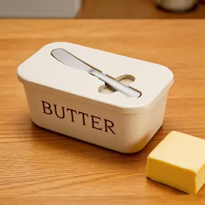Butter Box and Utensil Butter Knife Set, Food Grade Plastic Multi-Functional Serving Tray, Kitchen Storage Container, Kitchenware, Essential for Home and Restaurant