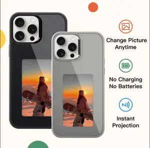 [DIY NFC Phone Case] NFC Ink Screen Phone Case with 4.0-inch 480*800 Resolution | Four-Color Display, App DIY Photos, Calendar, Todo-list, AI Photos - Stronger Fall Protection, Unique Gift for iPhone Users