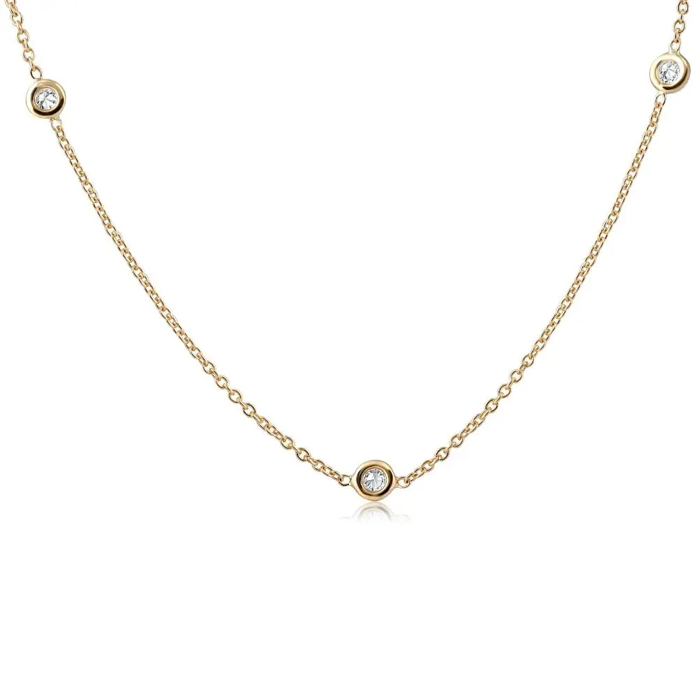 1/4ct Diamonds By The Yard 18" 14K Yellow Gold Women's Necklace