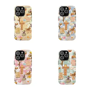 Jesus Curious George Monkey Collage Phone Case for Christian, Bible Verse Adorable George Monkey Case for IP Case for iPhone 17 16 15 14 Pro Max 13 12 11 XR XS E Plus Shockproof Drop Protection Durable PC Smartphone Cover Silicone Protective