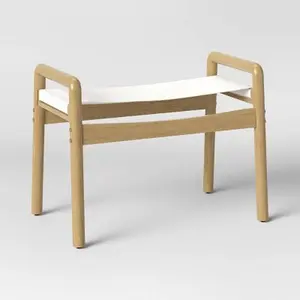 Northlake Dowel Frame Sling Ottoman Cream - Threshold