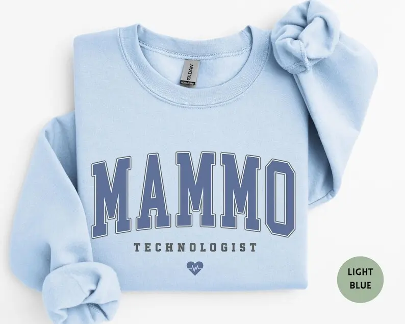 Mammo Technologist  Short Sleeved T-SHIRT / Sweatshirt, Mammo Tech , Mammography Technologist , Mammo Tech , Mammographer Crewneck Bottom