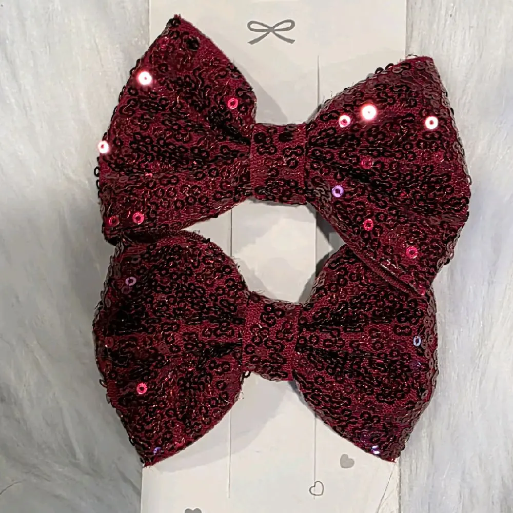 Adorable Red Piggie Hair Clips for Girls, Cute Bow Detail Party Hair Accessories, Bow Hairpins
