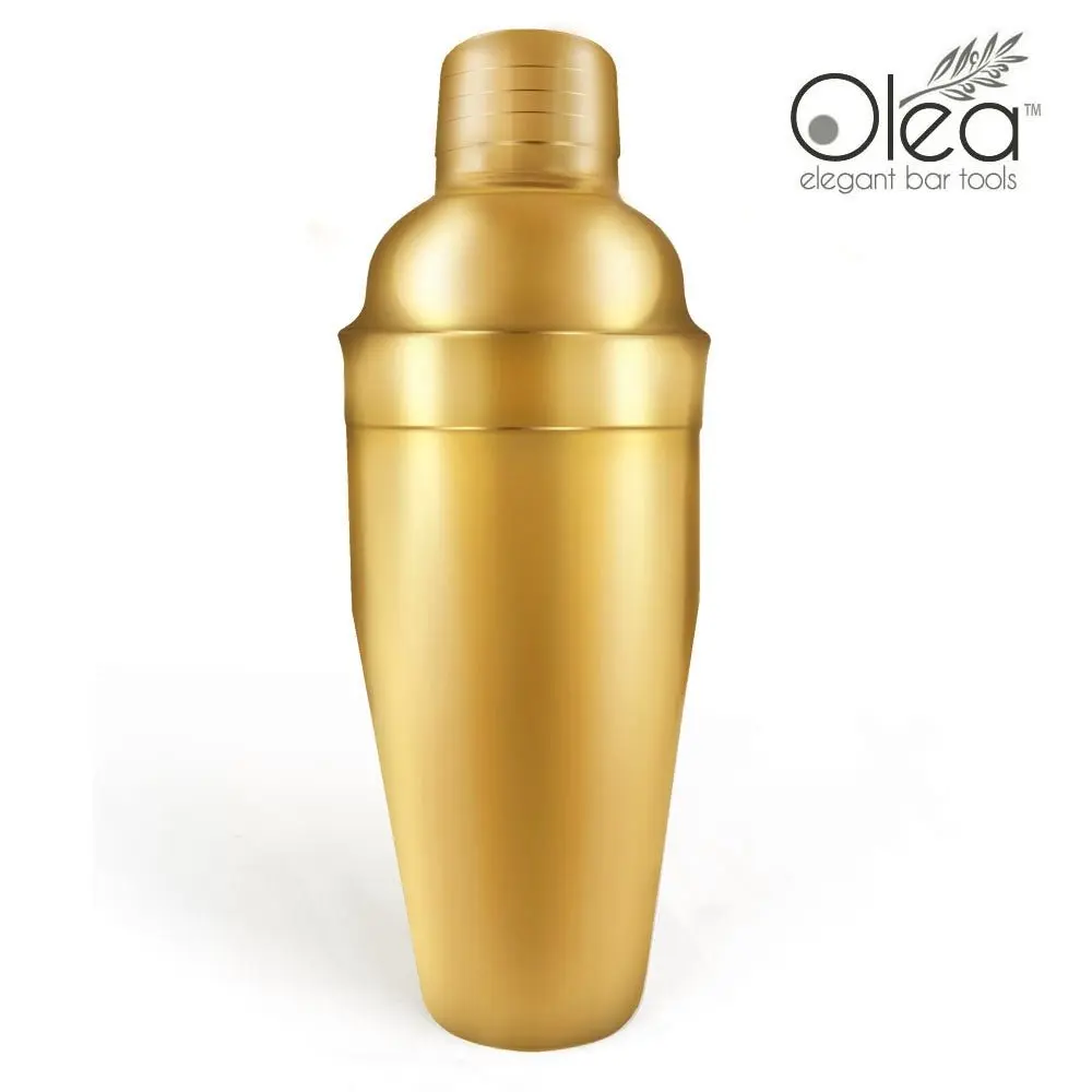 Olea™ 3-Piece Cocktail Shaker Deluxe - Gold Plated - 24 ounce