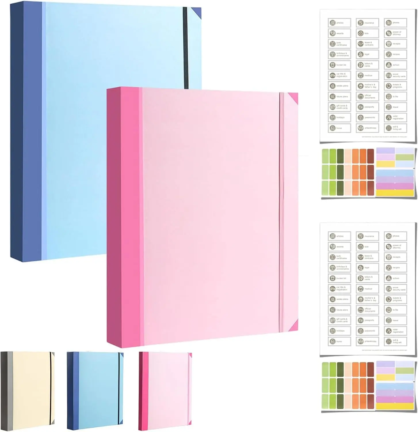 Multi-Pocket Expandable File Organizer Binder - Document Organizer Folio, Paper Folders with Pockets, Portable Sorting File Storage for Household Important Papers, Banknotes, Legal Documents
