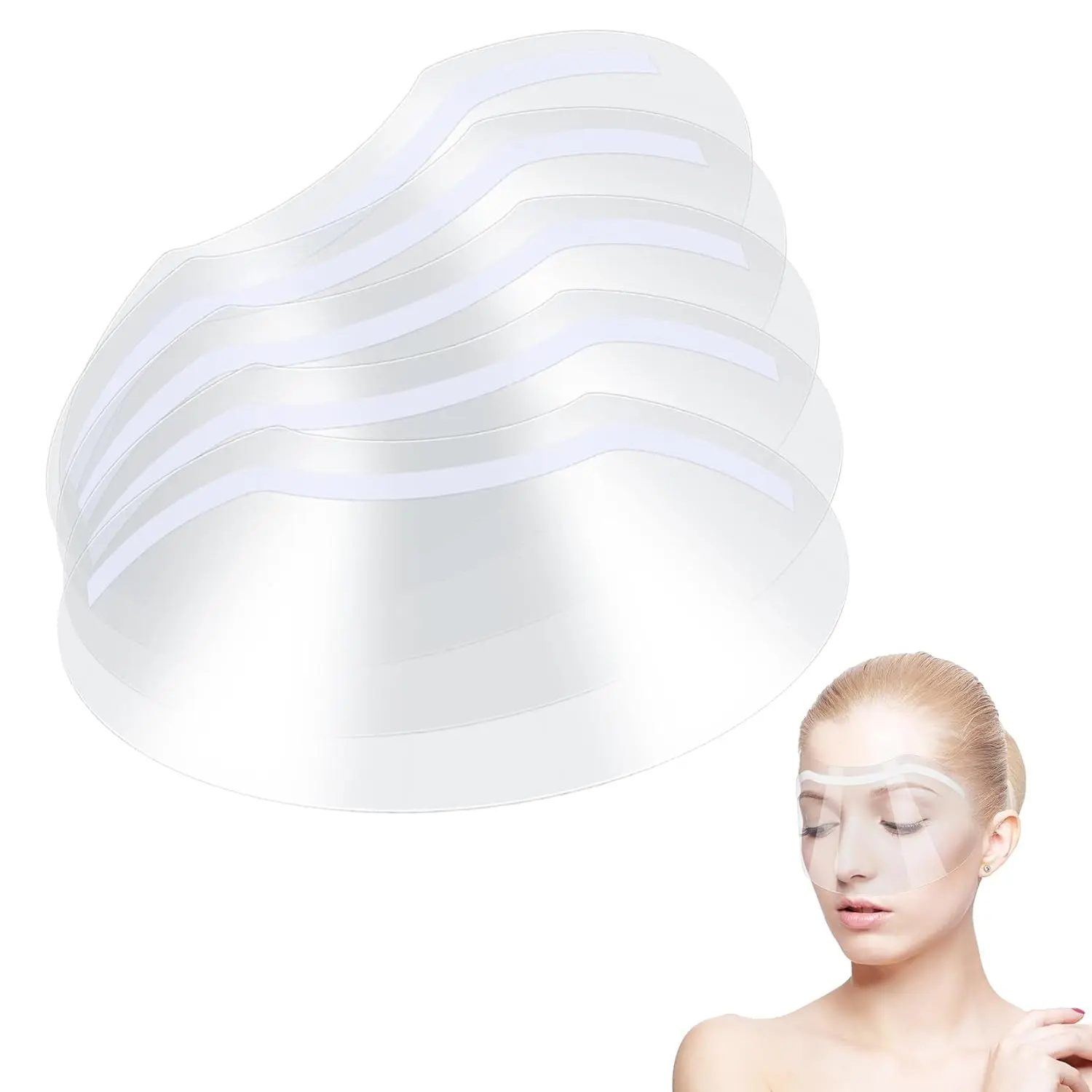 Shower Face Eye Shields, 50 Pcs Eyebrow Shower Shield Visors, Eyelash Extensions Shower Face Shield,  for Salon Eyelid Aftercare Hairspray