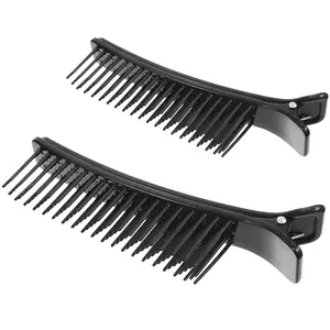 Unisex 2-Piece Nonslip ABS Plastic Hair Comb Clips, Professional Salon Stylist Tools for Sectioning, Sports Styling