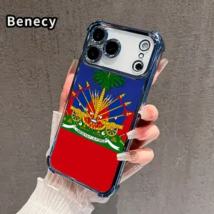 Phone Case Compatible with iPhone 17 Pro Max 16 15 Plus Air 14 13 12 11 E Haiti Emblem Pattern Clear Protective Four Corners Air Cushion Anti-drop Shockproof Cellphone Casing