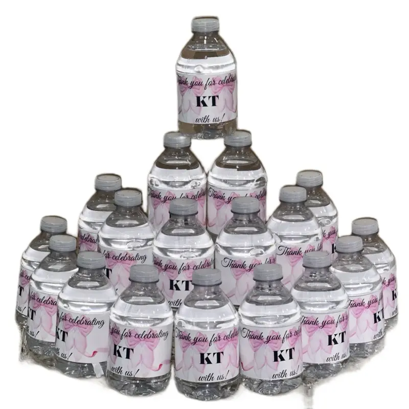 Personalized 8 oz Water Bottles with Customizable Labels for Events and Celebrations