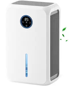 Quiet Dehumidifier for Bedroom & Home, 2.6L Large Capacity with LED Display & Auto Shut-Off – Perfect for Bathroom, RV, Closet